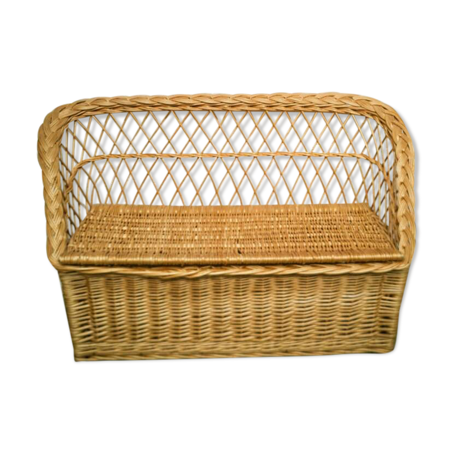 Banc coffre en osier