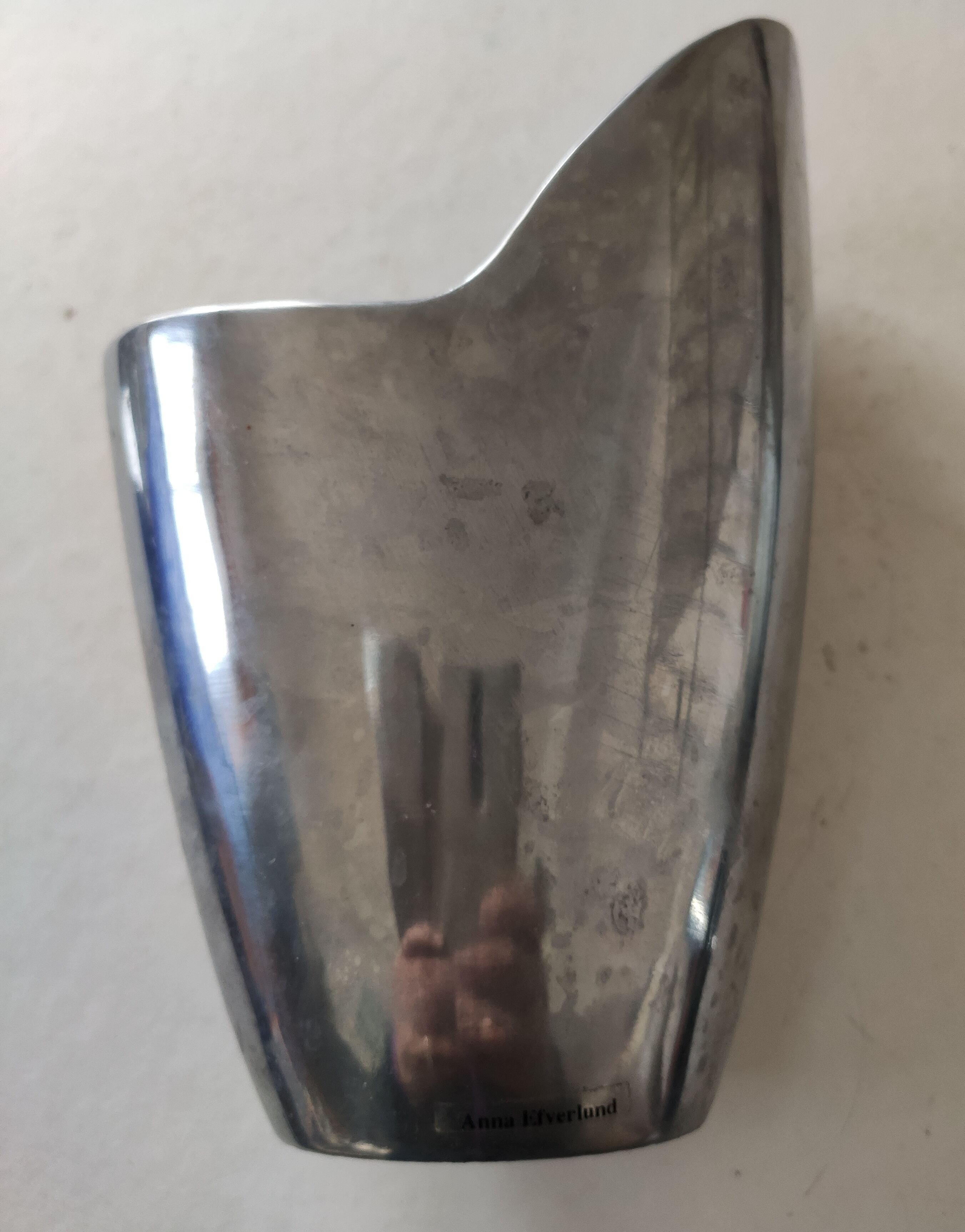 Vase Eva Efverlund aluminium fountain 80's