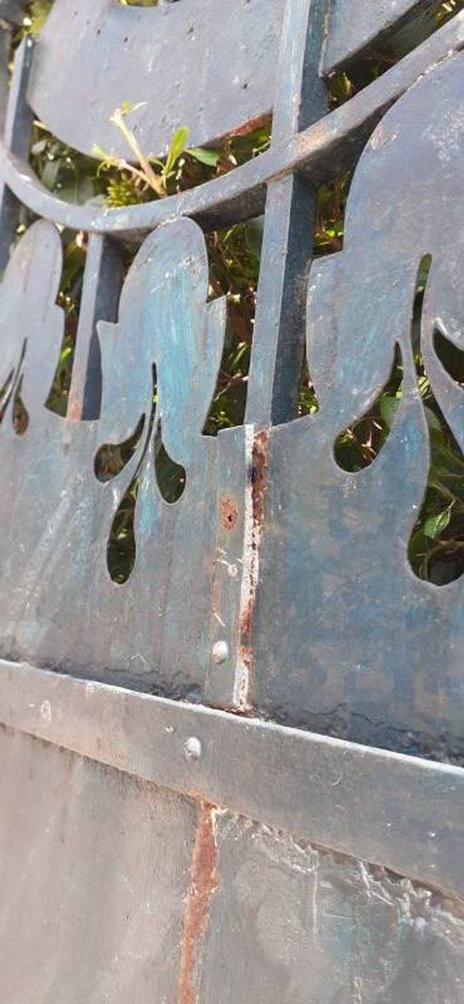 Solid gate, garden iron, H227x110cm, old, exterior door