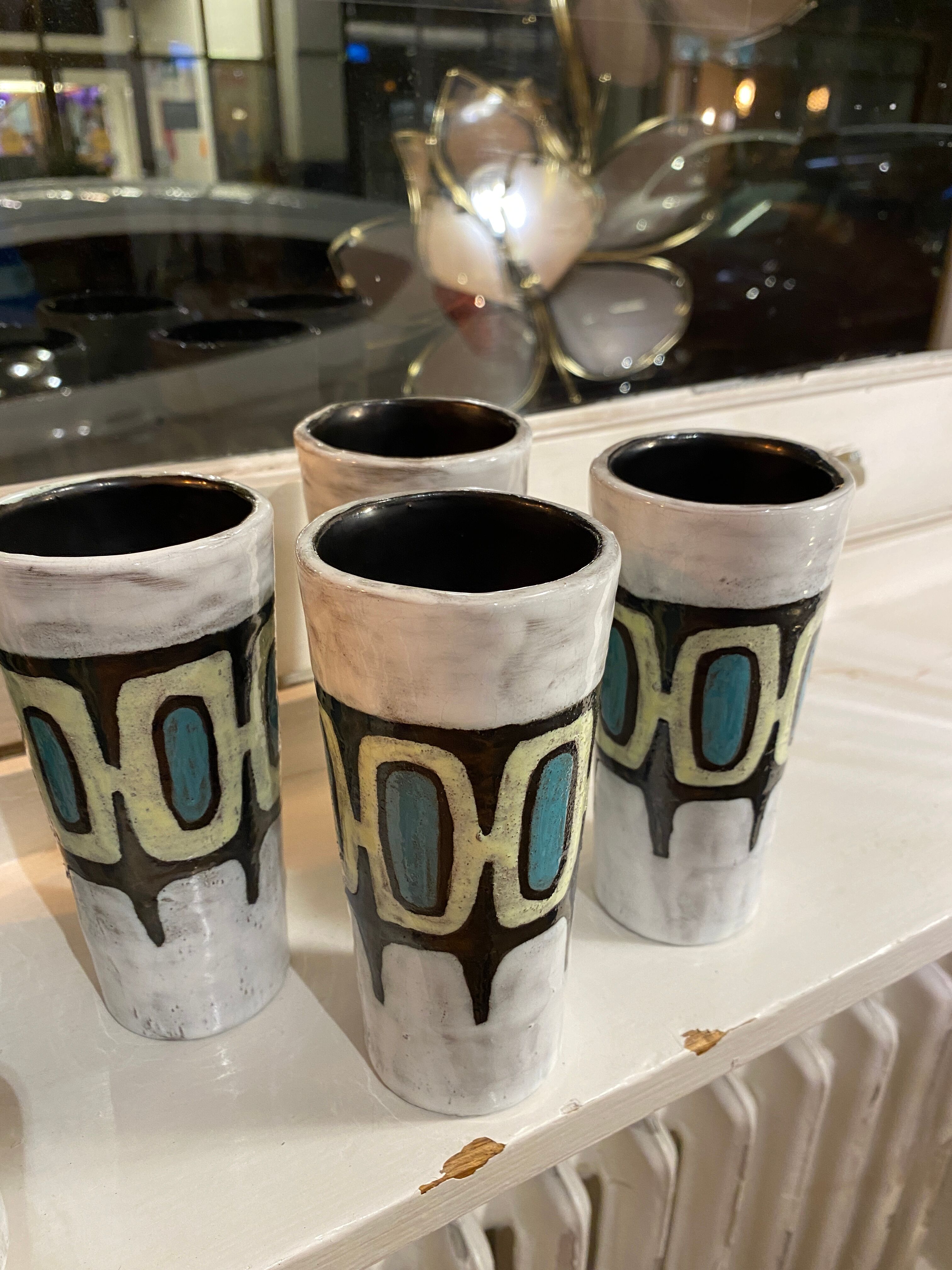 Juice service / orangeade ceramist Manoy 60s