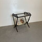 Mahogany side table & magazine holder from 1950'