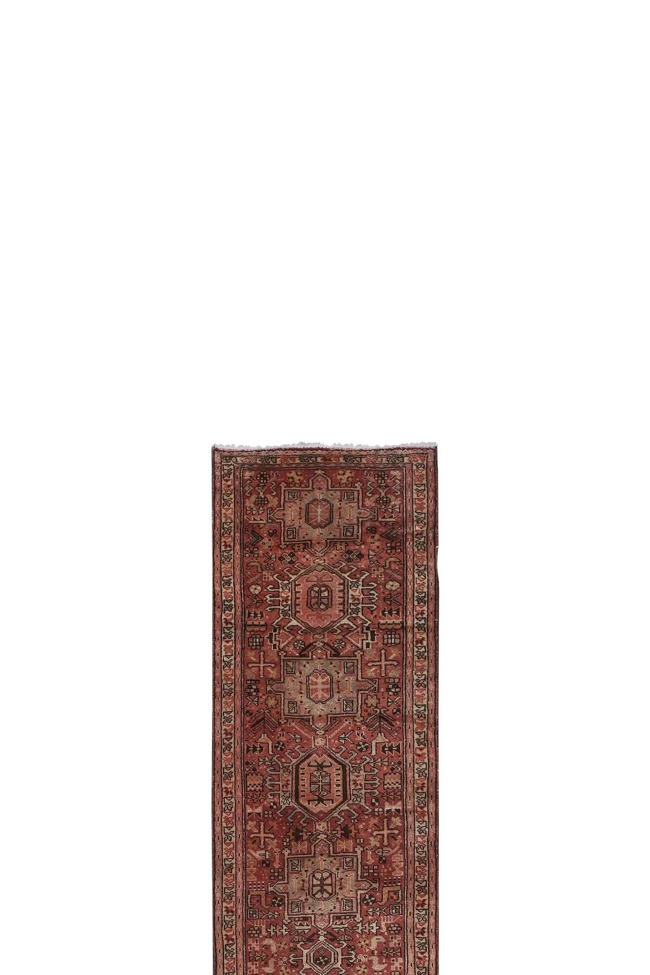 Vintage Turkish hallway rug 84x388 cm