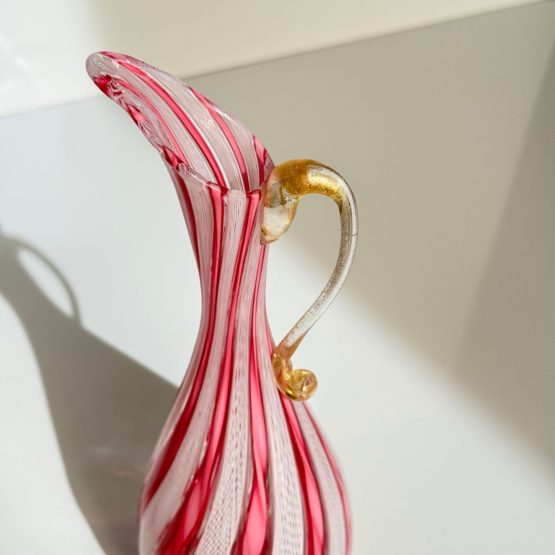 Murano Glass Ewer Vase 1 – Latticino Technique
