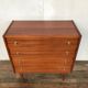 Scandinavian vintage chest of drawers with 4 exotic teak-style wooden drawers 1950 1960