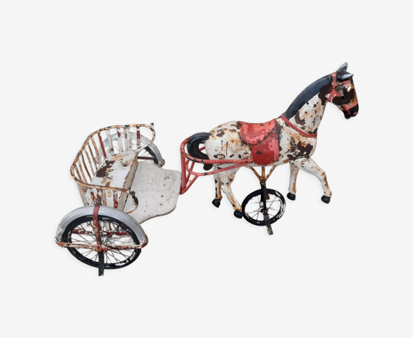 Sulky metal carousel two-seater 50s