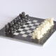 Jeu d’échecs en marbre et albâtre, années 1970.