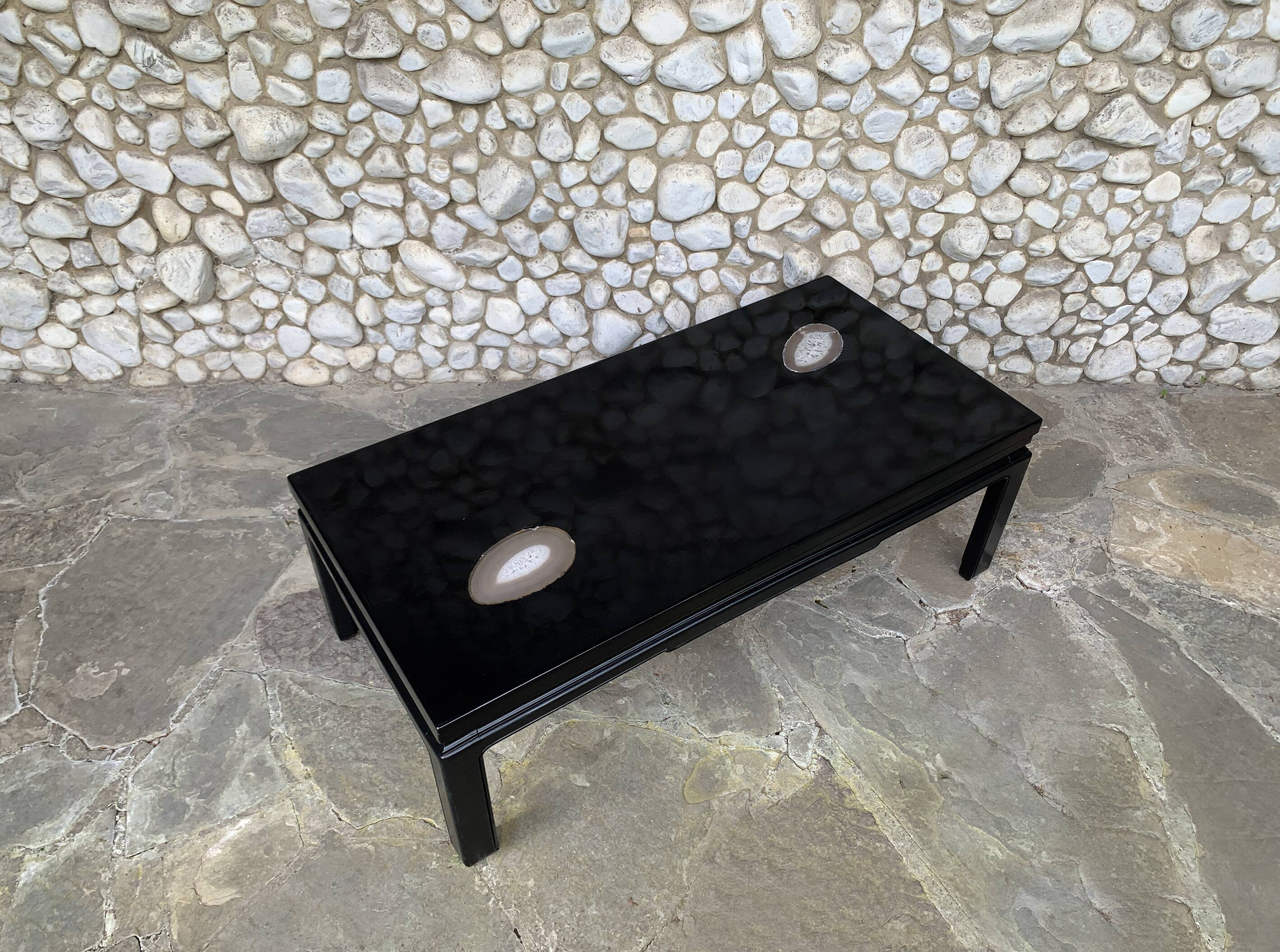 Coffee table inclusion agathes Belgian design 1970