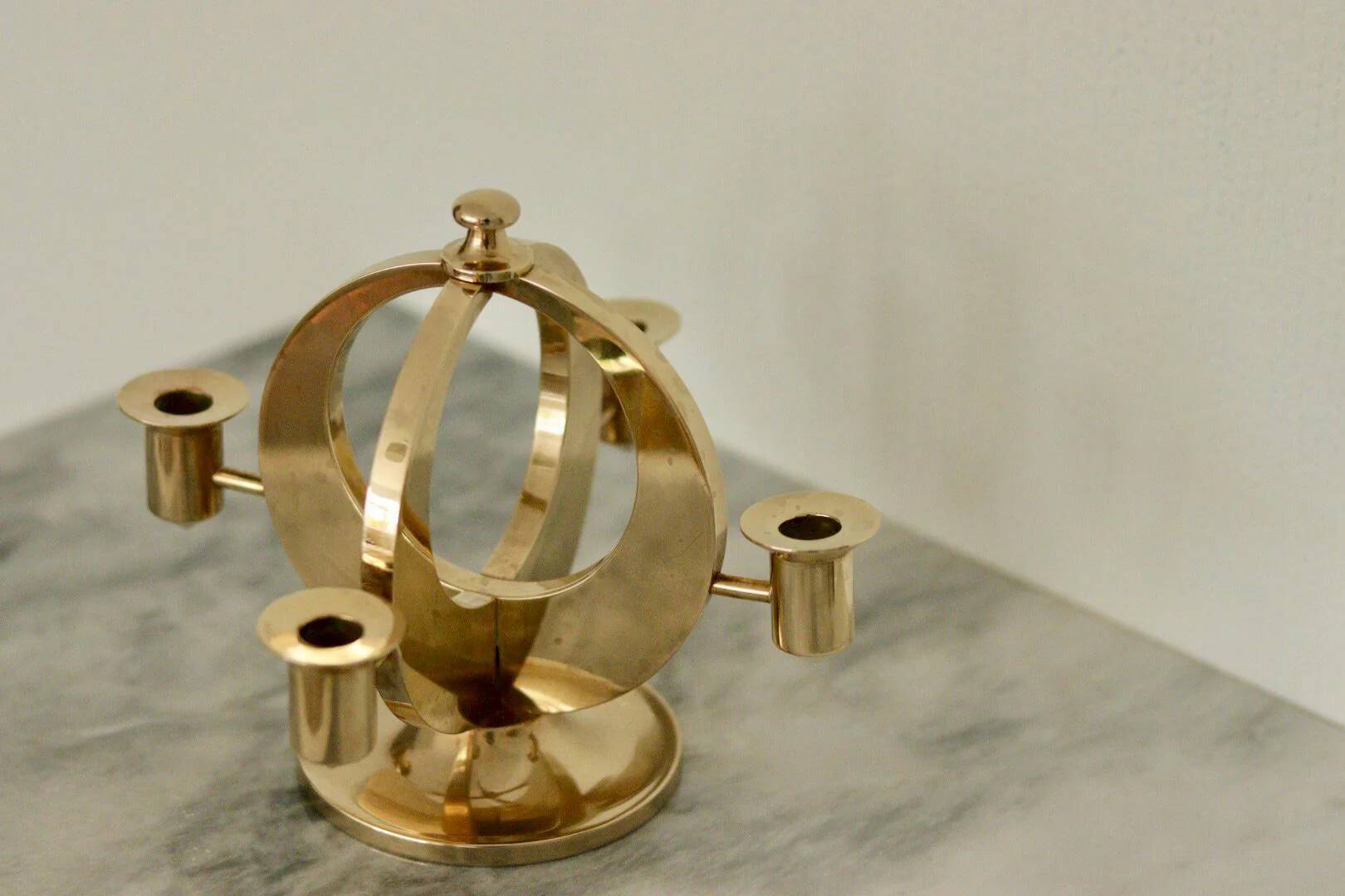 Swedish brass candelabra by Arthur Pe Kolbäck