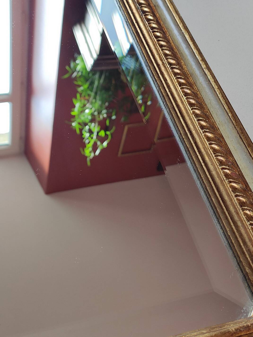 Large painted wood mirror