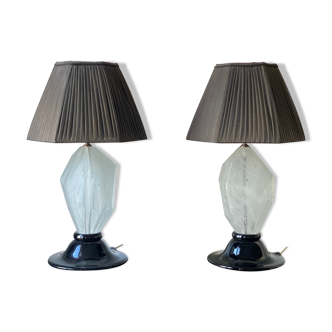 Pair of Murano glass lamps