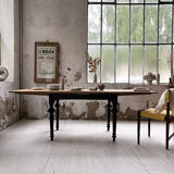 Ancient oak farm table with extensions 218 cm