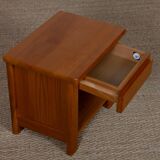 Vintage solid elm bedside table, 1980