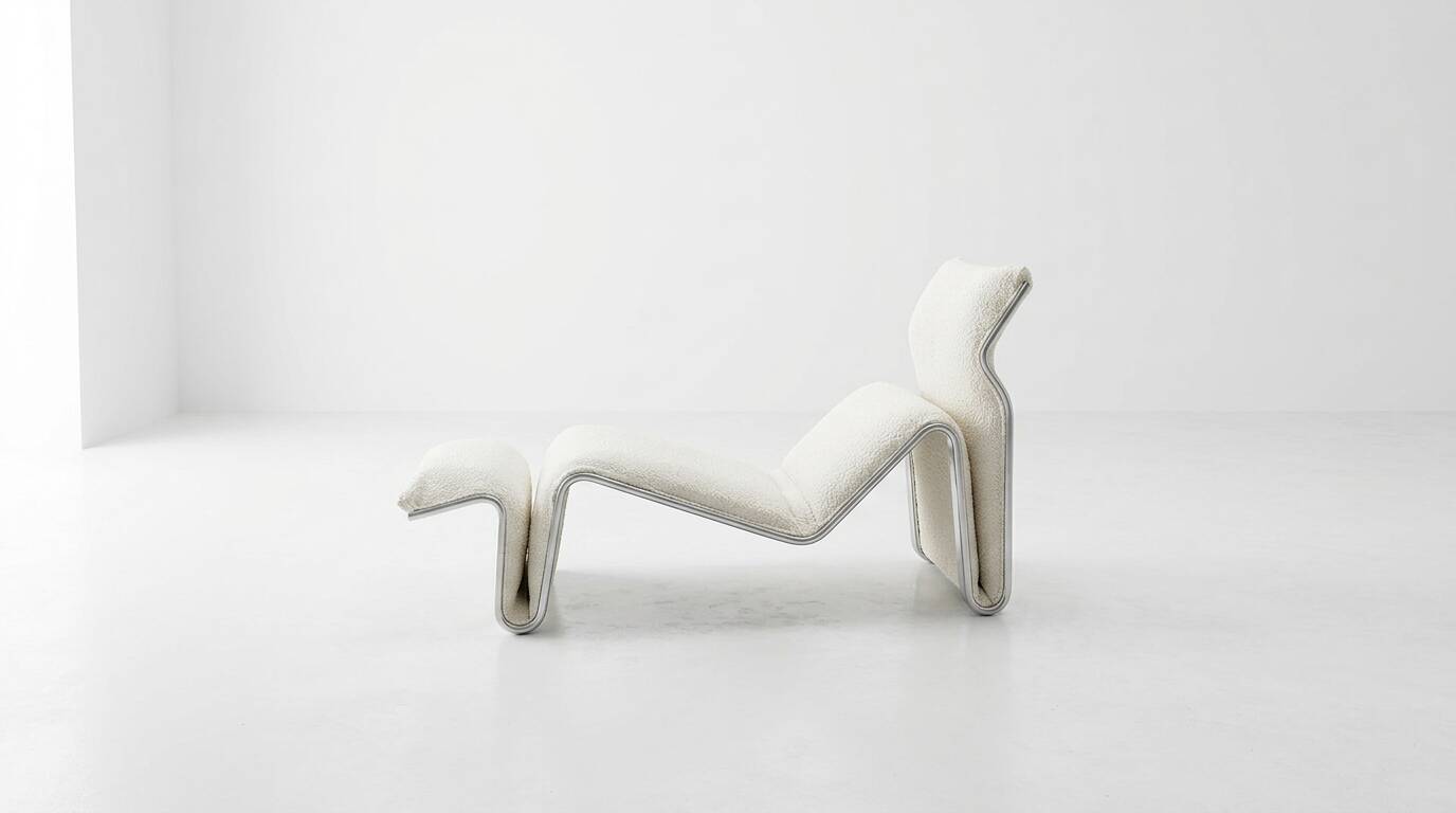"Lysmasken" chaise longue in aluminium and canvas, designed by Eric Sigfrid Persson, 1970s.