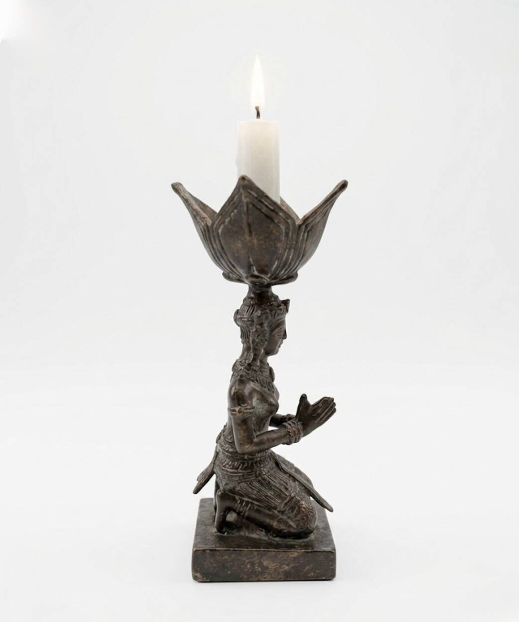 Asian bronze candlestick from the 1950s.