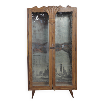 Armoire art deco en teck annees 30 - 146x80x36cm