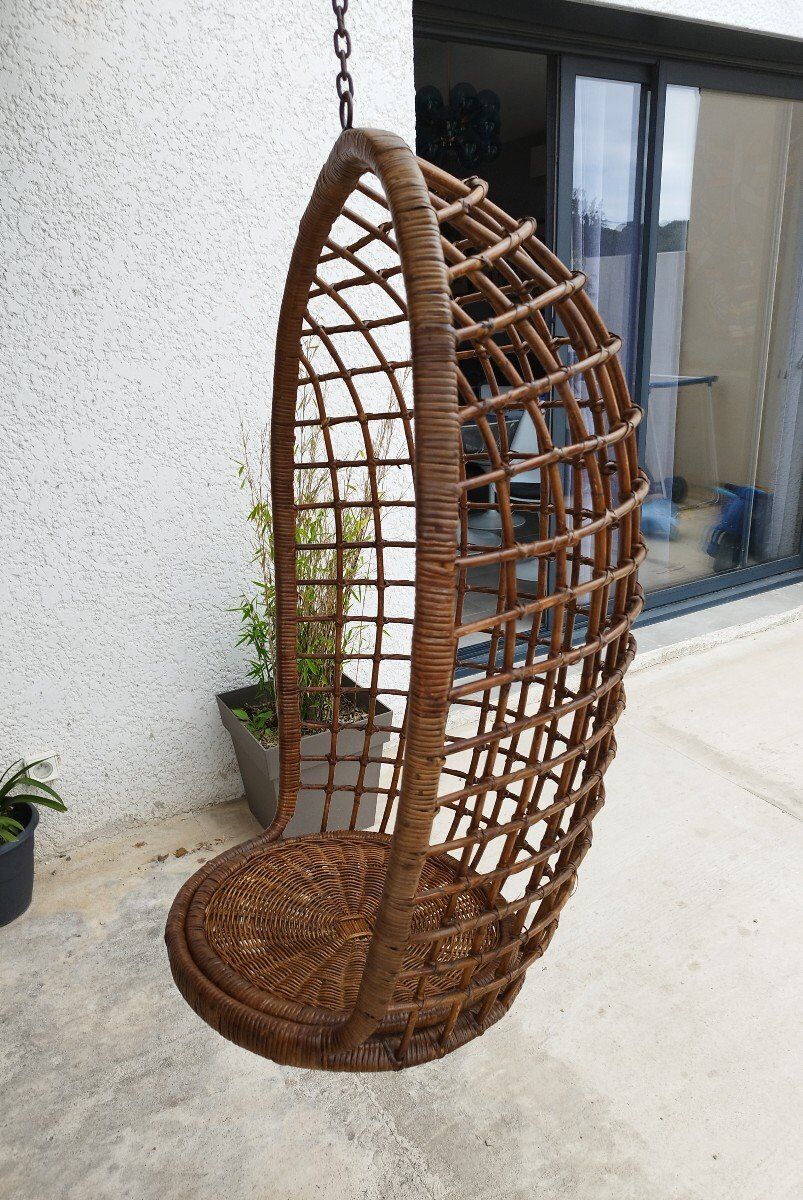 Swing hanging armchair osier rattan