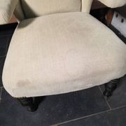 Napoleon III crapaud armchair with a reclined backrest