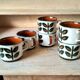 Set of 6 tea or coffee cups, ceramic Boch series Rambouillet in the 1960