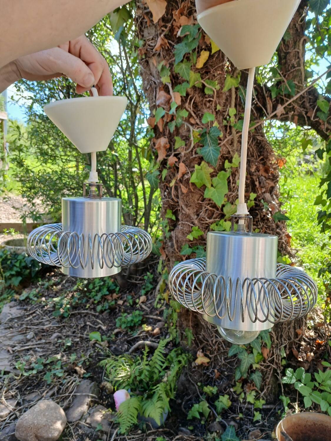 Pair of 70s pendant lights