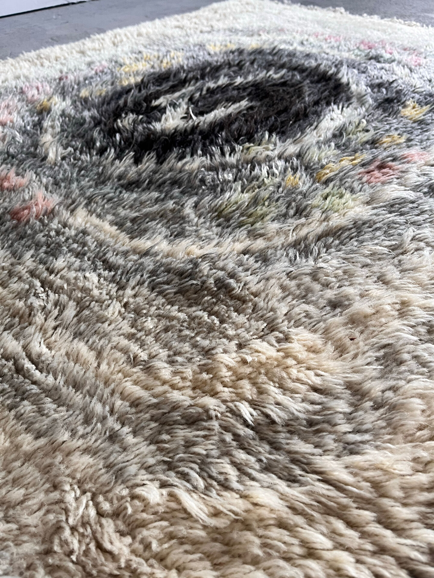Scandinavian Rya Rug, 100% Wool, Mid Century, 1970’s Sweden