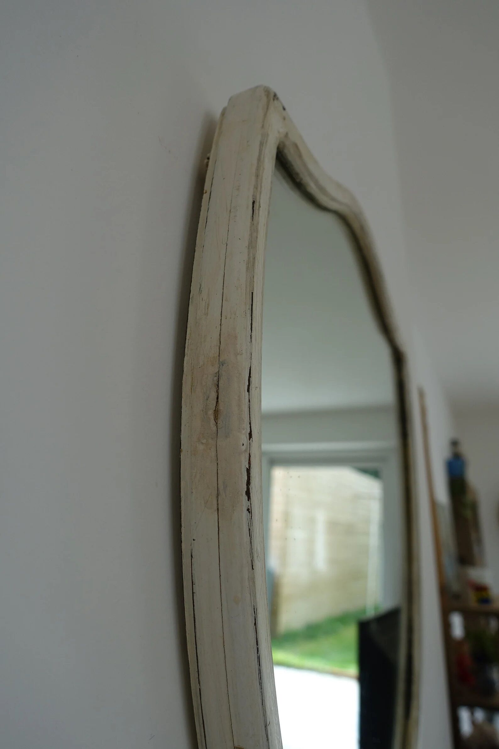 Weathered wooden mirror