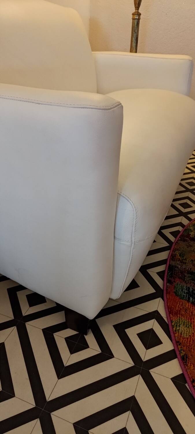 White leather sofa