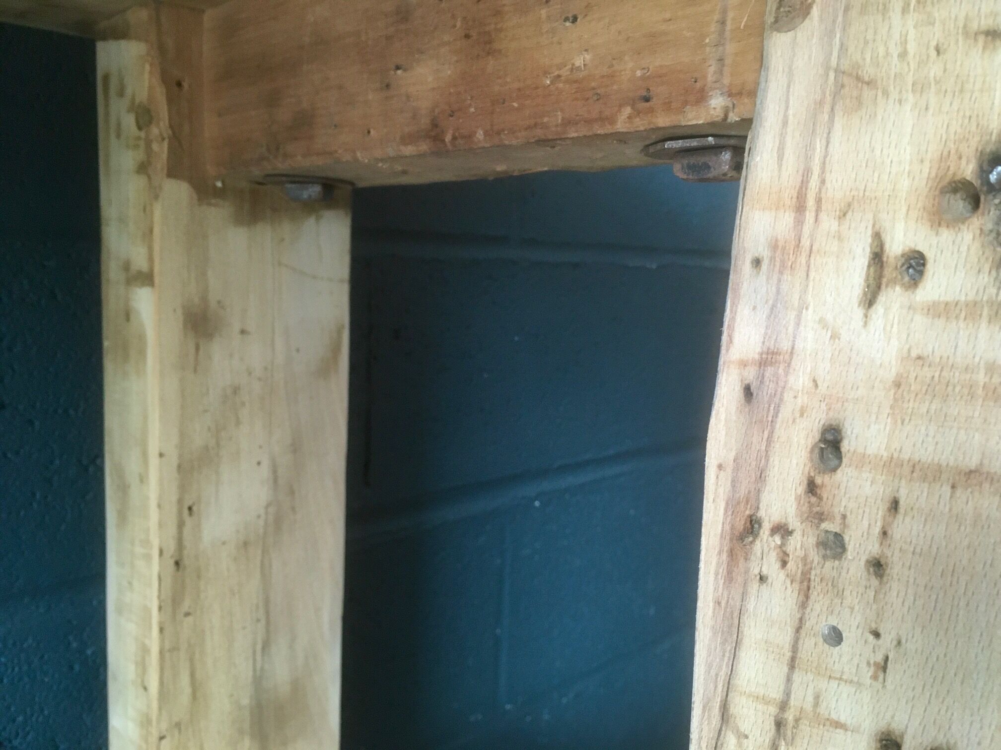 Antique workbench in light wood