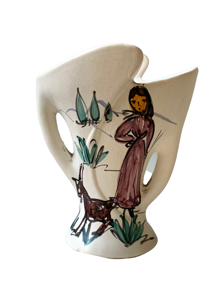 Old vintage Corsican ceramic vase