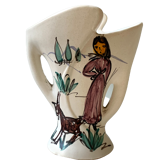 Old vintage Corsican ceramic vase