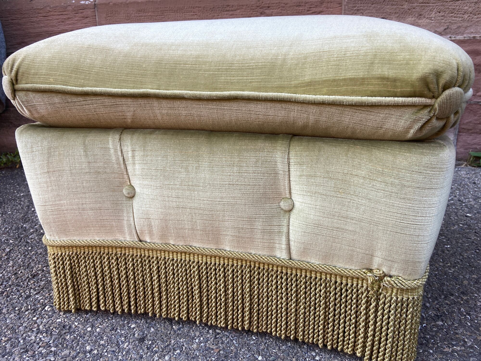 Pouf very large footrest old ottoman stool Art Deco 1940