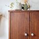 Vintage wooden medicine cabinet from the 1950s.