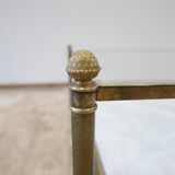 Table basse en laiton et marbre blanc des années 70