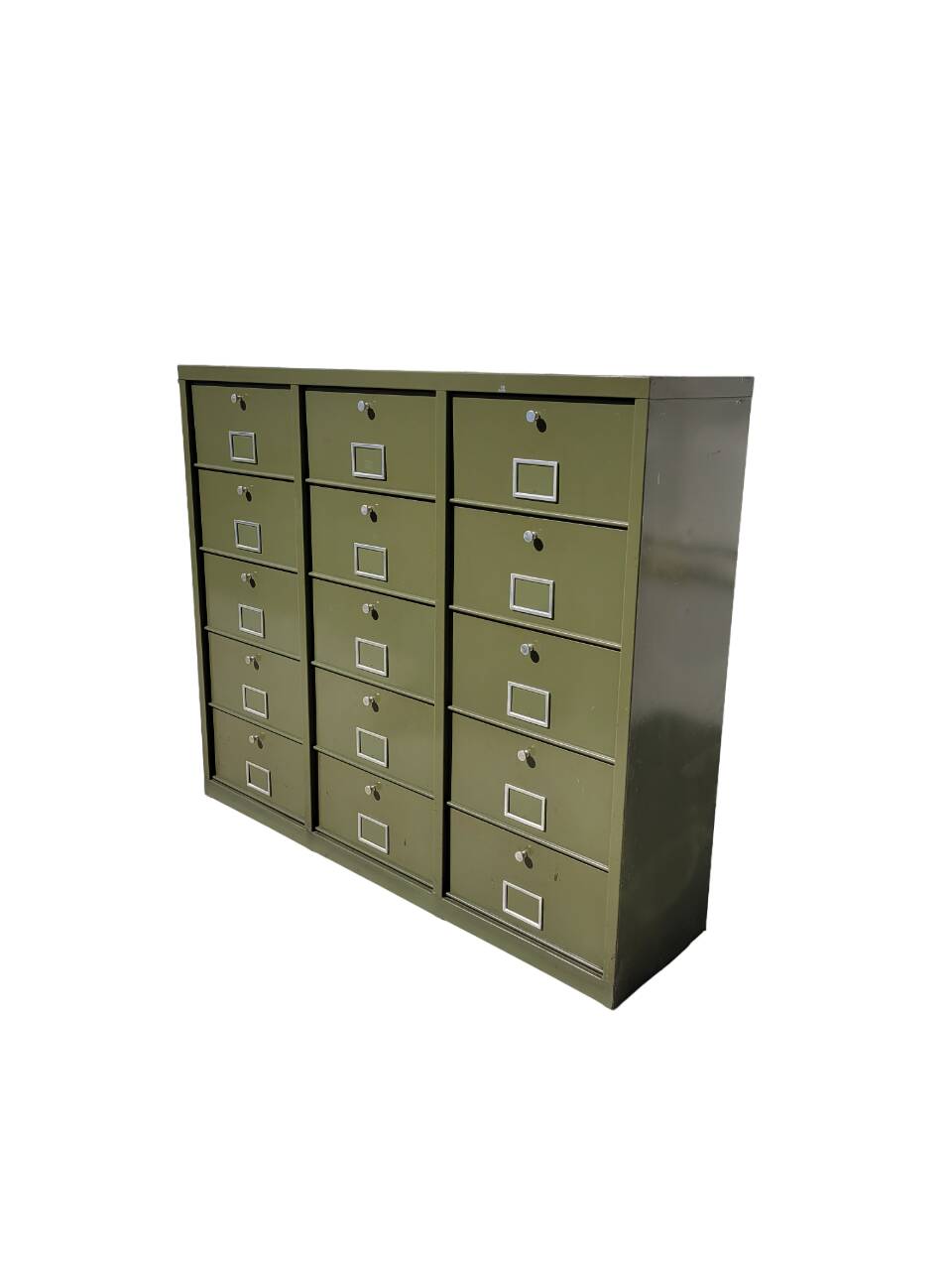 Industrial workshop furniture with 15 flaps Khaki
