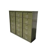 Industrial workshop furniture with 15 flaps Khaki