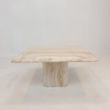 Italian travertine coffee table, 1980's