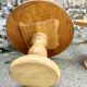 Paire de tables basses rondes, placage loupe 1980