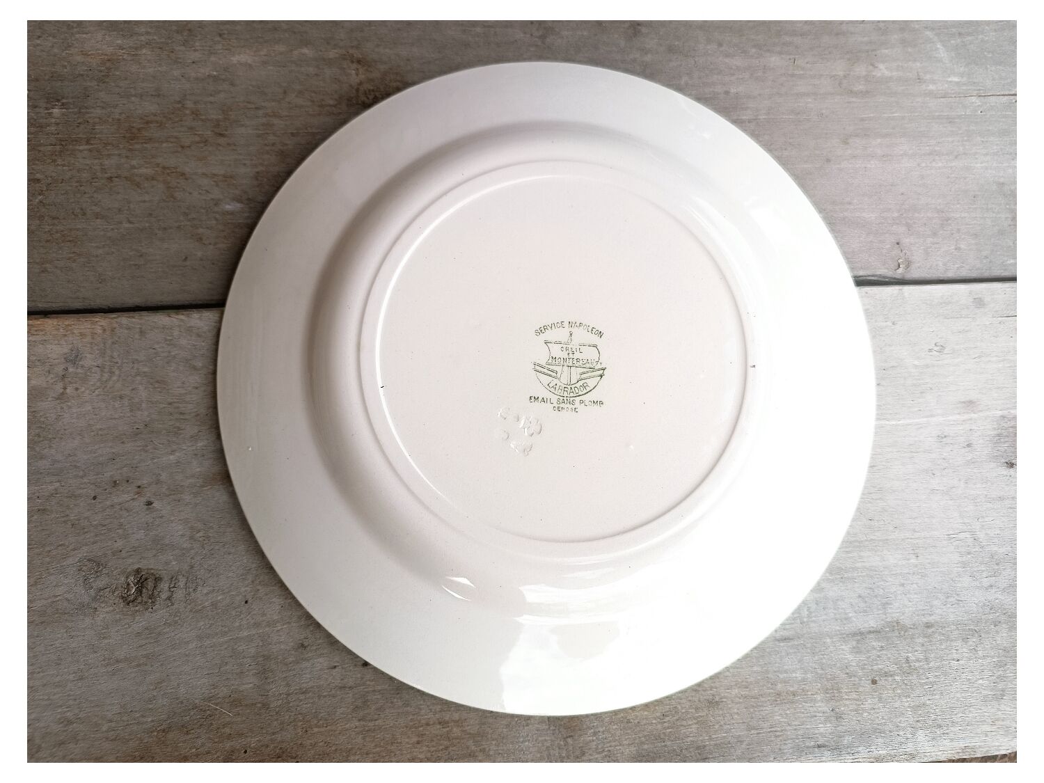 Six earthenware plates Napoleon, Creil and Montereau