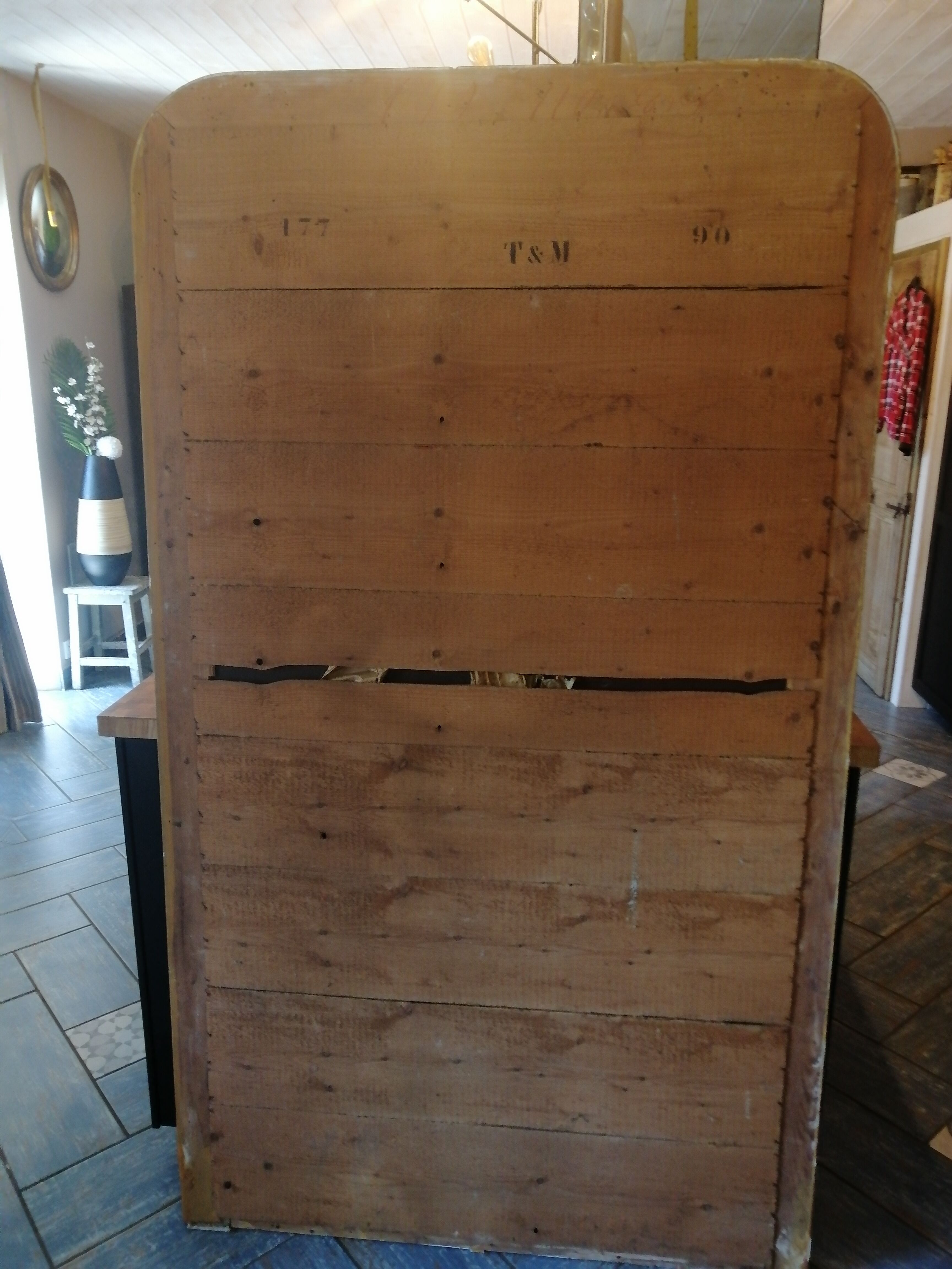 Golden wood mirror - 190x109cm