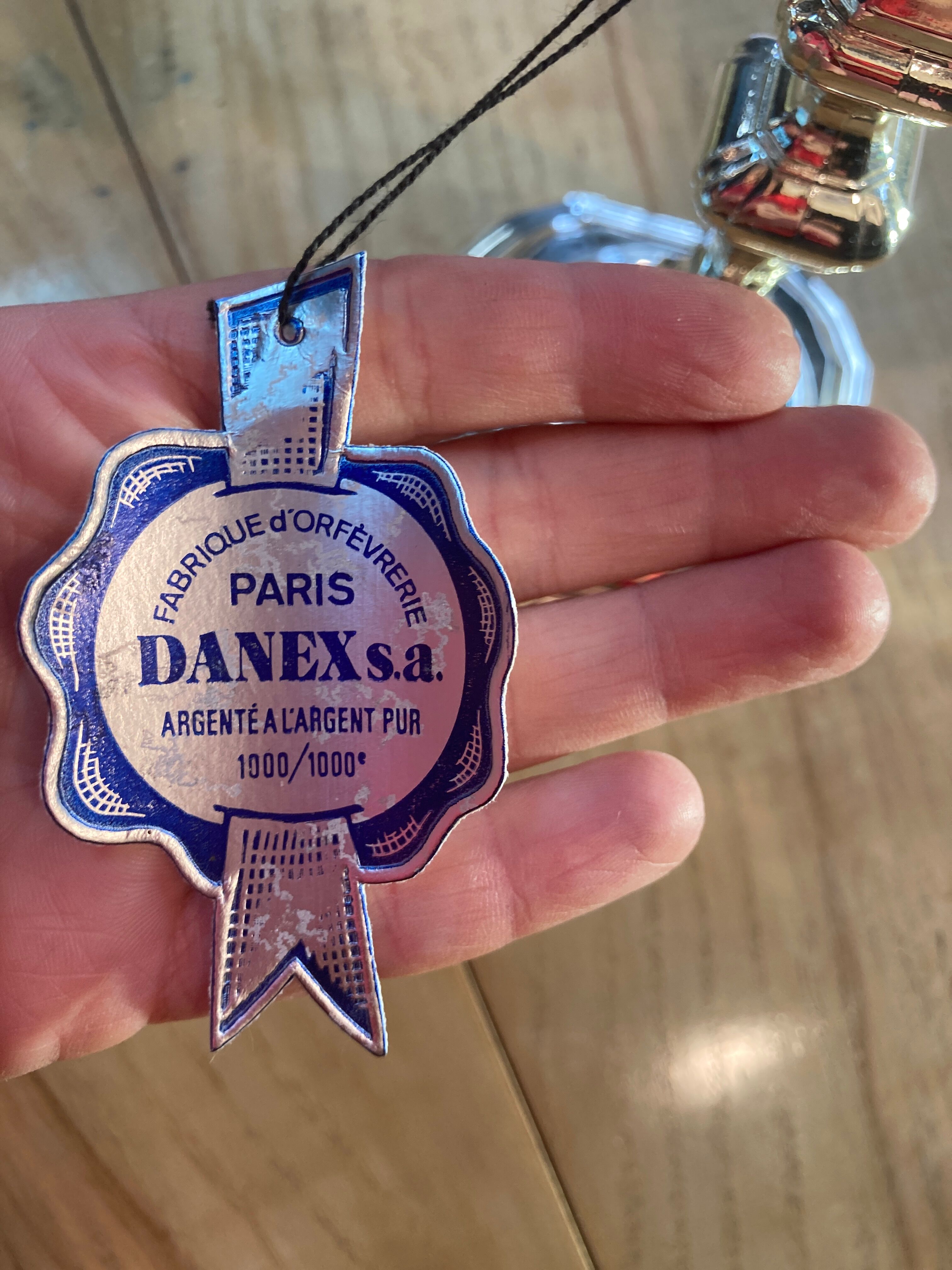 3-pointed silver candlestick with pure silver 1000/1000e