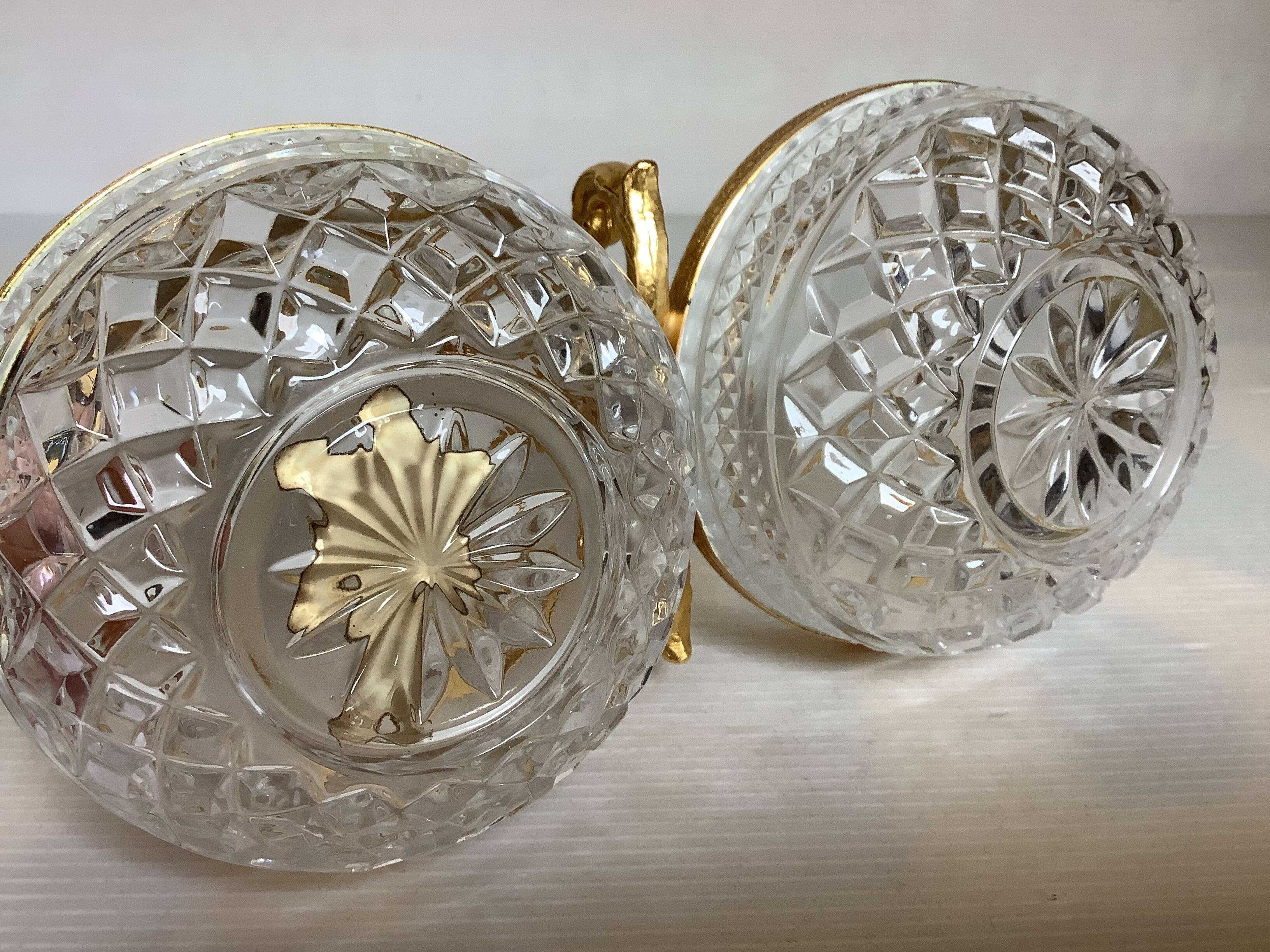 Double bowl servant in crystal Stella Genuine Lead Crystal