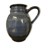 Blue ceramic pitcher signed