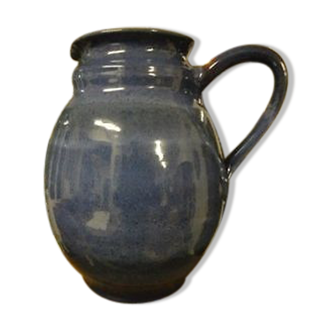 Blue ceramic pitcher signed