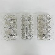 Set of 3 mid-century large crystal sconce by Kinkeldey, Germany, 1970s