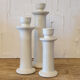 Set de trois bougeoirs en tadelakt blanc