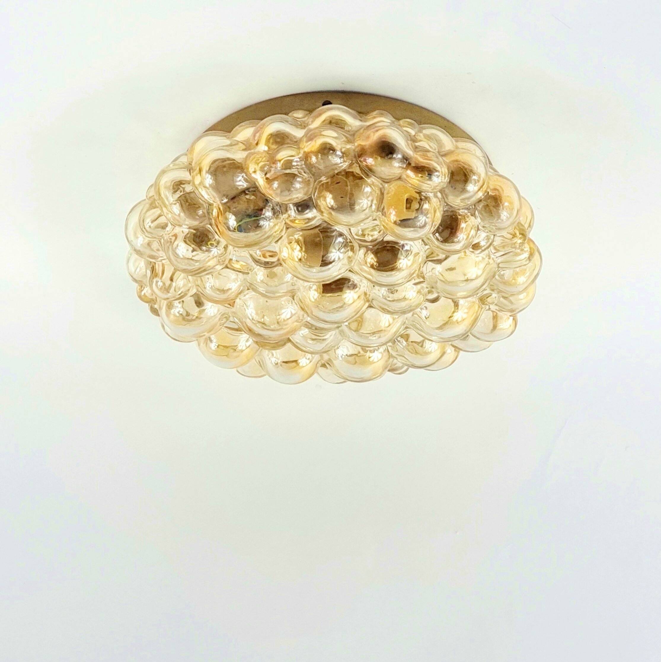 Pair of Large Mid-Century Bubble Glass Ceiling Lights by H. Tynell, 1960s