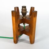 Paire de lampes de table japonaises antiques en bois et bobine de soie Itomaki