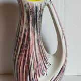 Free-form ceramic vase by R. Dupanier with abstract decoration from the 50s