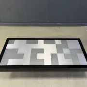 Vintage lacquer and aluminum coffee table, 1970s