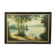 Paysage huile sur bois encadrée C.Peyron