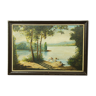 Landscape oil on wood framed C.Peyron